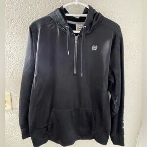 Cinch Men’s Black Zip-Up Hoodie with Crest Logo Size Medium